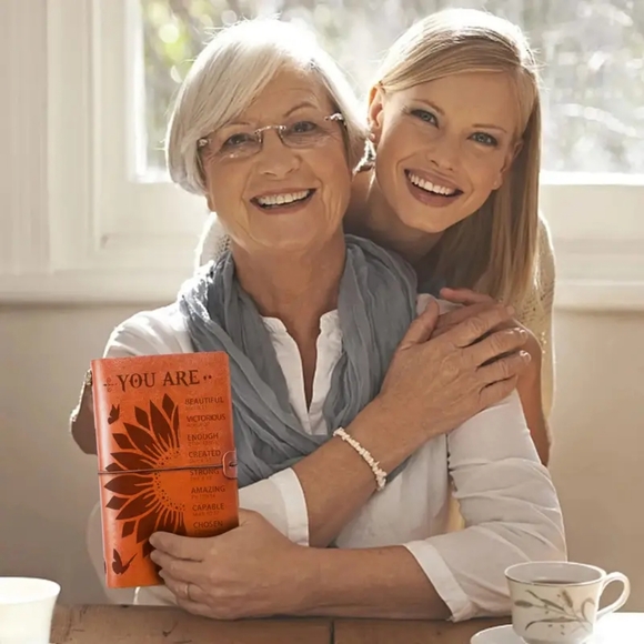 136 Sheets Vintage Leather Journal Notebook with Inspirational Quotes English. - Picture 4 of 5